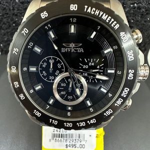 Men's (NWT) Black Faced with Silver Highlights into an all Silver Watch Bracelet